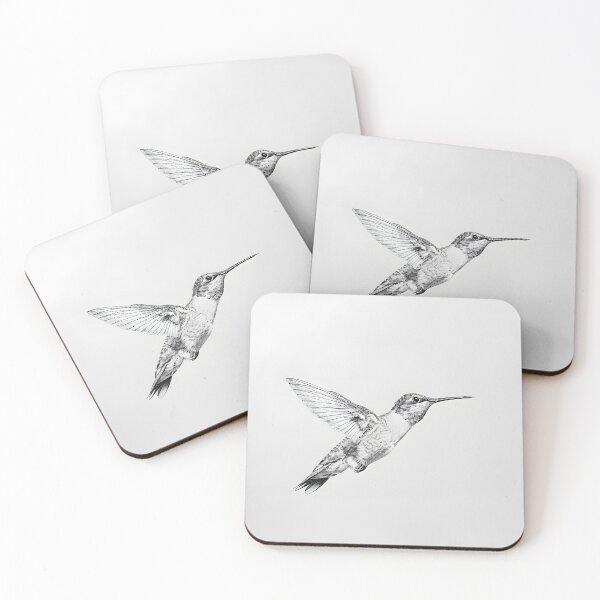 Item preview, Black and White Humming bird Pencil Drawing designed and sold by Pencil-Art.