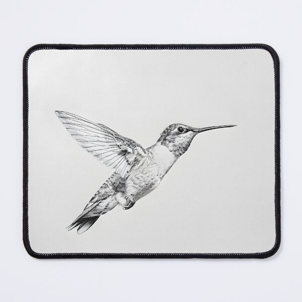 Item preview, Black and White Humming bird Pencil Drawing designed and sold by Pencil-Art.