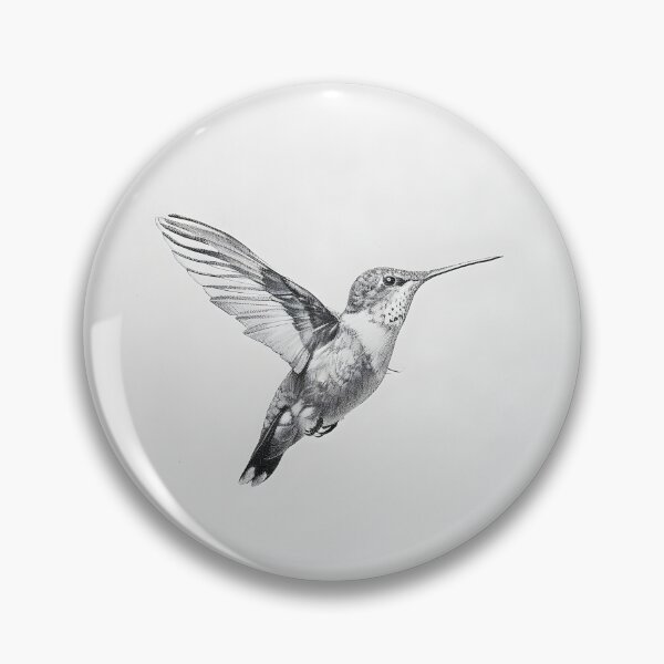 Item preview, Black and White Humming bird Pencil Drawing designed and sold by Pencil-Art.