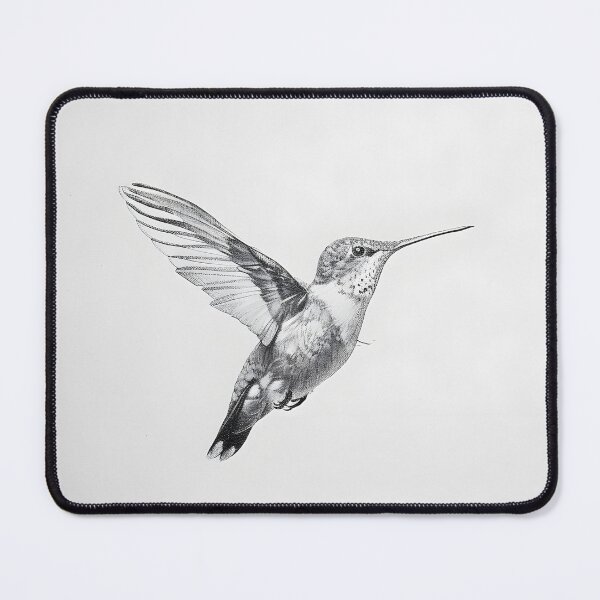 Item preview, Black and White Humming bird Pencil Drawing designed and sold by Pencil-Art.