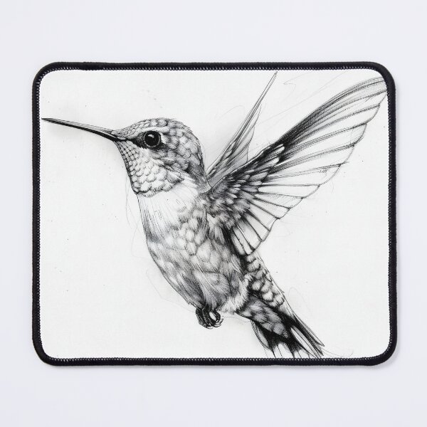 Item preview, Black and White Humming bird Pencil Drawing designed and sold by Pencil-Art.