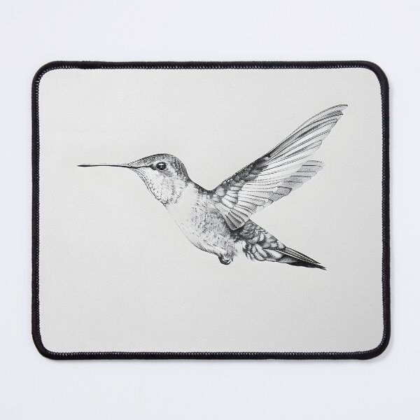Item preview, Black and White Humming bird Pencil Drawing designed and sold by Pencil-Art.