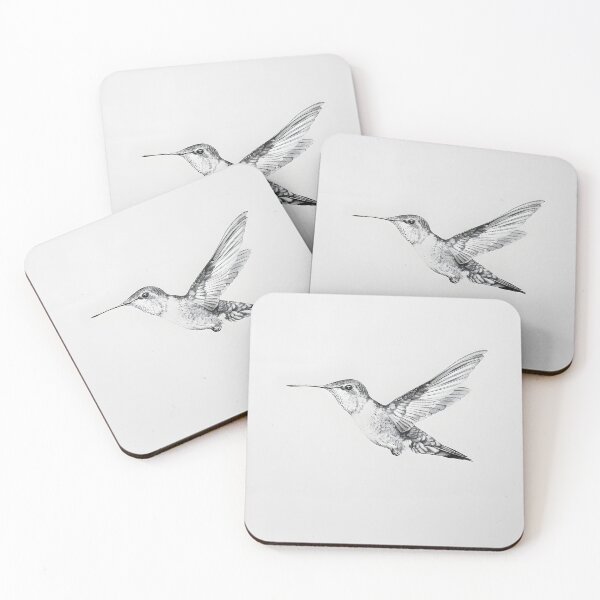 Item preview, Black and White Humming bird Pencil Drawing designed and sold by Pencil-Art.