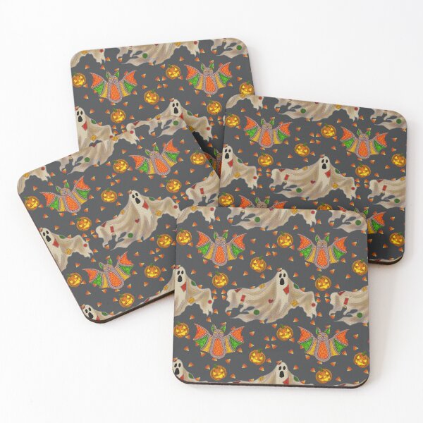 Item preview, Patchwork Ghosts, Bats, and Jack-o-Lantern Halloween Design designed and sold by TanyaRomeo.