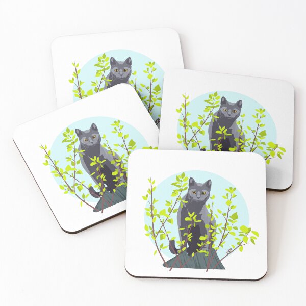 Item preview, Grey Cat in Leaves designed and sold by jastinamor.