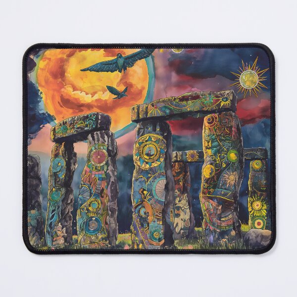 Item preview, Solarpunk Stonehenge with Markings from Celtic Gods designed and sold by deepglitchart.