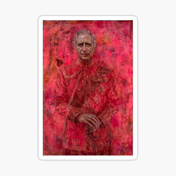 King Charles in red paint Sticker