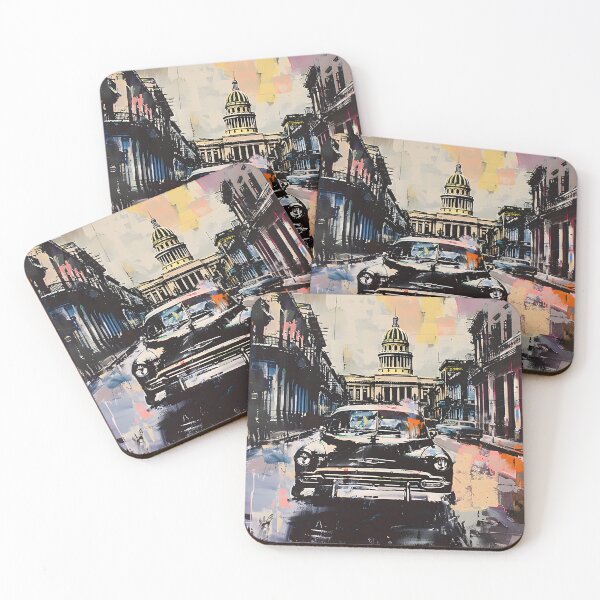 Item preview, Retro Racing Dreams - Classic Cars Roaming Havana's Colorful Streets Generative AI designed and sold by OlfactoART Studio.