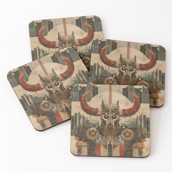 Item preview, Viking Gods in a Dieselpunk Art Nouveau World designed and sold by deepglitchart.