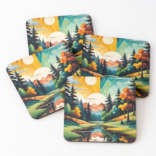 Item preview, Watercolor cubist landscape designed and sold by Emile-Sabord.