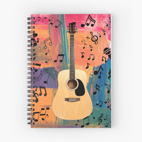 Item preview, An Acoustic Guitar Over Abstract Color & Notation designed and sold by BrightrDayMusicArt.