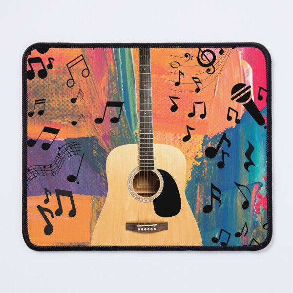 Item preview, An Acoustic Guitar Over Abstract Color & Notation designed and sold by BrightrDayMusicArt.