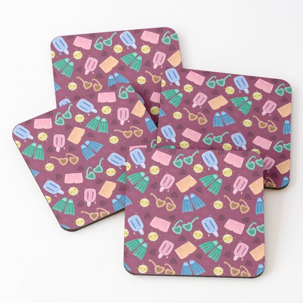 Item preview, Summer Beach Adventure Design in Claret Red designed and sold by JaselviiStudio.