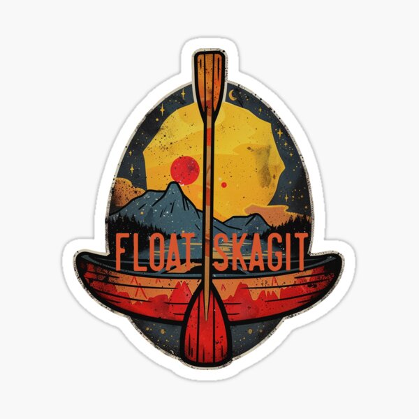 Boat Mountains Sticker
