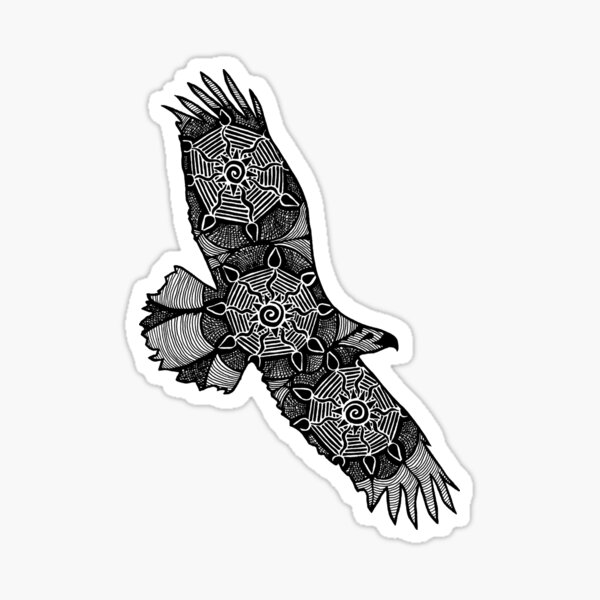 Tribal Hawk Sticker
