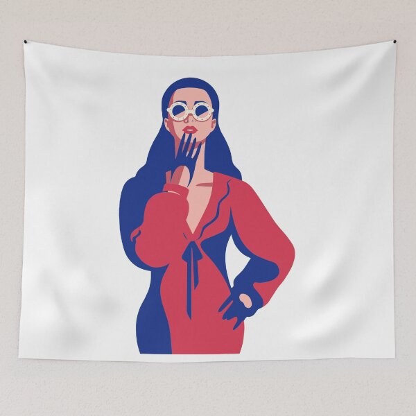 Item preview, Fashion girl in red dress and sunglasses  designed and sold by Aysa Galaxy.
