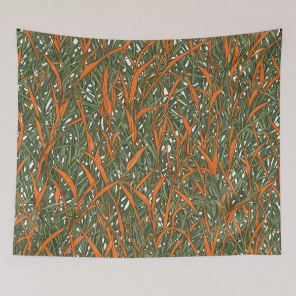 Item preview, Abstract Orange and Green Seagrass Pattern designed and sold by calibrit.