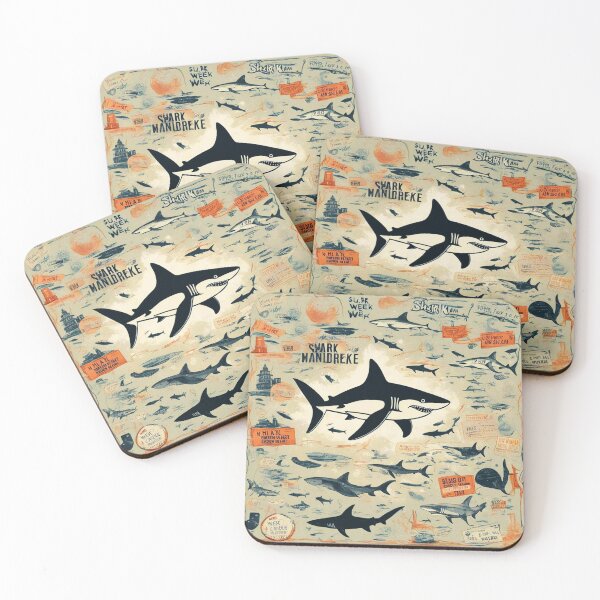 Item preview, A Shark Map for shark week designed and sold by The Art Queen Of Michigan .