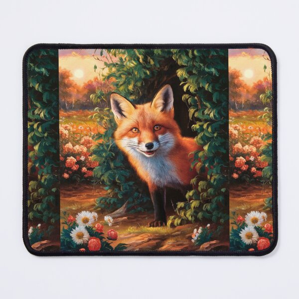Item preview, Fox Portrait. Spring fox, floral fox, vintage fox, fox painting, Johannes Vermeer style designed and sold by FoxVibes.