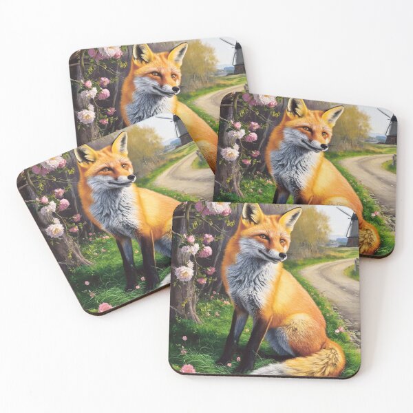 Artikelvorschau, Fuchs-Portrait. Frühlingsfuchs, Blumenfuchs, Vintage-Fuchs, Fuchs-Gemälde, Johannes Vermeer-Stil entworfen und verkauft von FoxVibes.