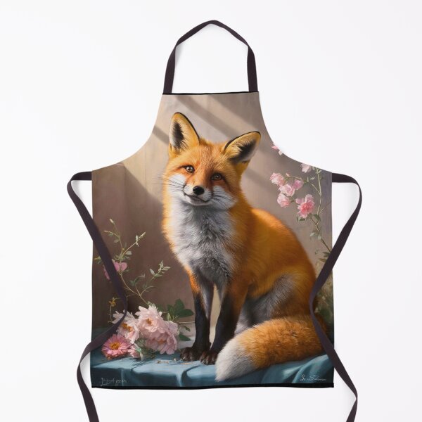 Item preview, Fox Portrait. Spring fox, floral fox, vintage fox, fox painting, Johannes Vermeer style designed and sold by FoxVibes.