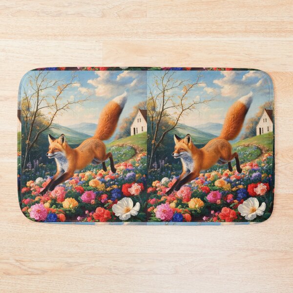 Item preview, Fox Portrait. Spring fox, floral fox, vintage fox, fox painting, Johannes Vermeer style designed and sold by FoxVibes.