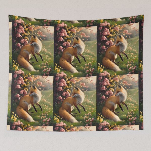 Artikelvorschau, Fuchs-Portrait. Frühlingsfuchs, Blumenfuchs, Vintage-Fuchs, Fuchs-Gemälde, Johannes Vermeer-Stil entworfen und verkauft von FoxVibes.