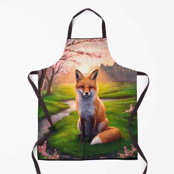 Item preview, Fox Portrait. Spring fox, floral fox, vintage fox, fox painting, Johannes Vermeer style designed and sold by FoxVibes.