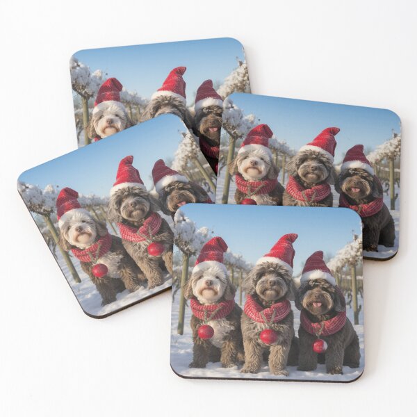 Item preview, Barbet Dogs at a French Winery (Christmas) designed and sold by Samuelsboro.
