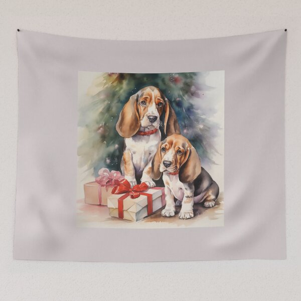 Item preview, Christmas Basset Hounds designed and sold by Samuelsboro.