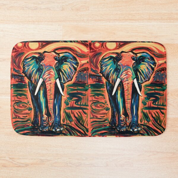 Item preview, Elephant Portrait. Elephant painting, elephant drawing, vintage elephant, Edvard Munch style designed and sold by ElephantVibes.