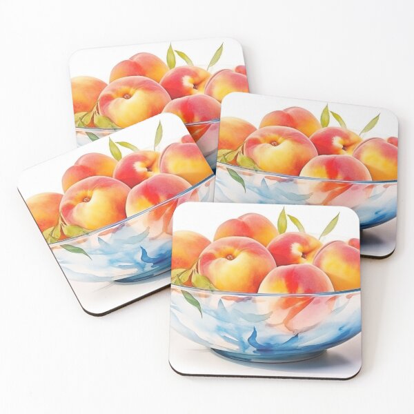 Item preview, Double Exposure Bowl of Peaches on White Background designed and sold by Roxane Bay.