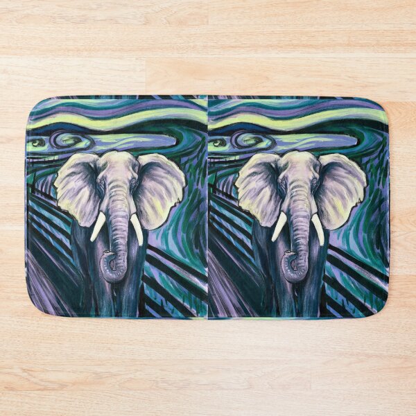 Item preview, Elephant Portrait. Elephant painting, elephant drawing, vintage elephant, Edvard Munch style designed and sold by ElephantVibes.