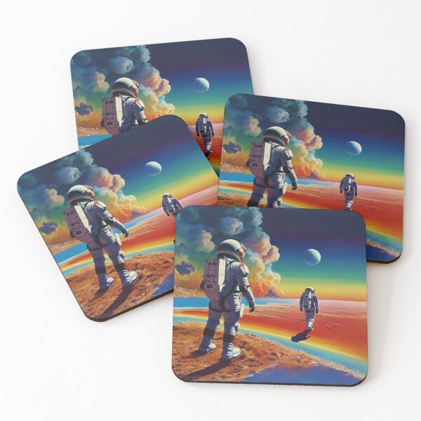 Item preview, Atsronautar Surreal Rainbow-Coloured Landscape Art designed and sold by Obsidian Ink by Wilshire.
