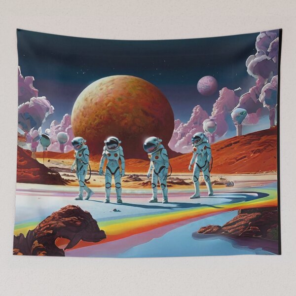 Item preview, Atsronautar Surreal Rainbow-Coloured Landscape Art designed and sold by Obsidian Ink by Wilshire.
