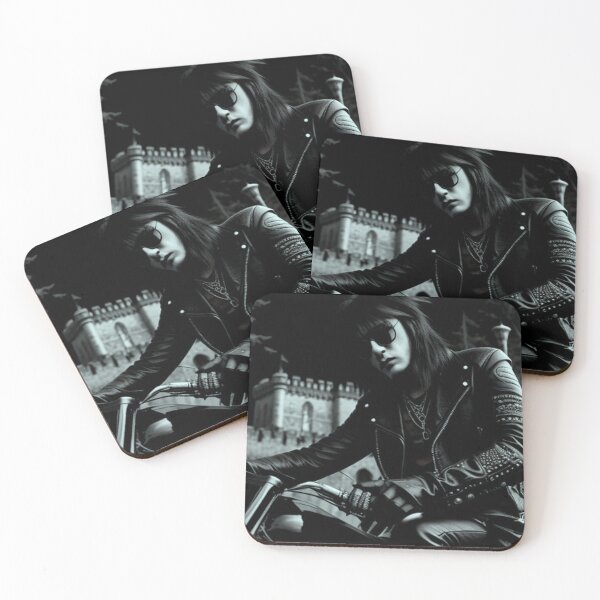 Item preview, Vintage Goth Vampire Biker Art designed and sold by TheDarkWardrobe.