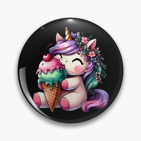 Artikelvorschau, Chibi-Einhorn, das Eis isst entworfen und verkauft von DragonQueen24.