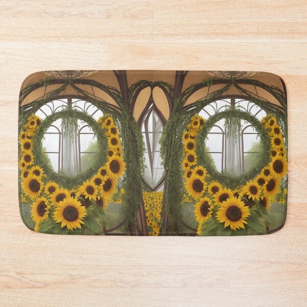 Item preview, wreath of wild branches and sunflowers in medieval castle frame designed and sold by Carlos Gudino.