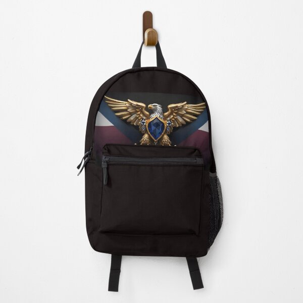 Item preview, Custom Golden Sapphire Eagle Crest Flag designed and sold by Way Way Cool.
