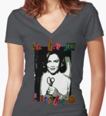 I'll Get You Pussy Face Women's Fitted V-Neck T-Shirt