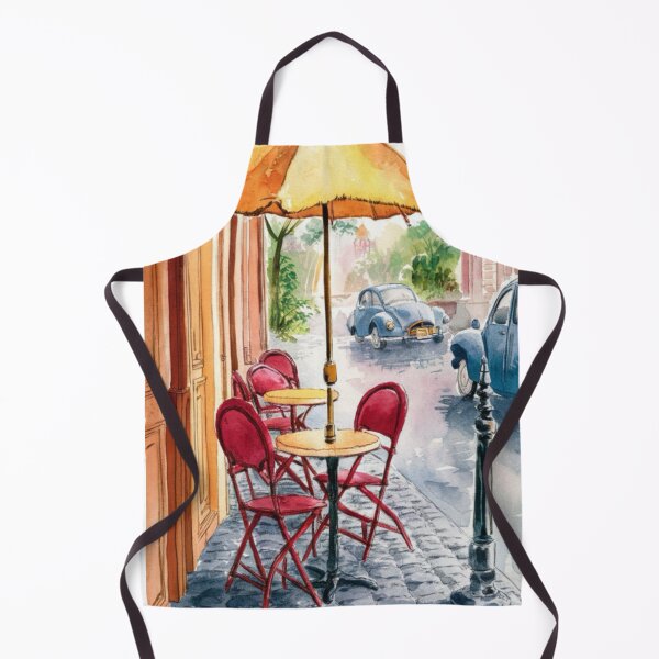 Item preview, Retro Paris Café: Cozy Charm with Yellow Umbrella…..By Carraann  designed and sold by CARRAANN.
