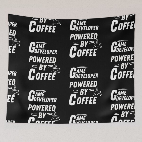 Item preview, Game developer powered by coffee designed and sold by annoying-shirts.