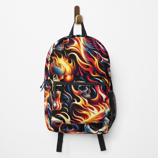 Item preview, Flaming Skulls Pattern Print designed and sold by PinUpPizzazz.