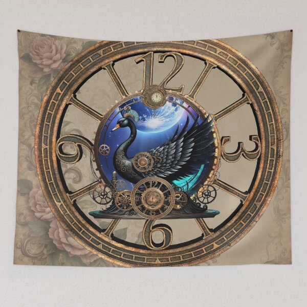 Item preview, Black steampunk swan with clocks and gears designed and sold by nicky2342.