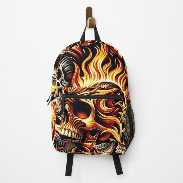 Item preview, Flaming Skulls Pattern Print designed and sold by PinUpPizzazz.