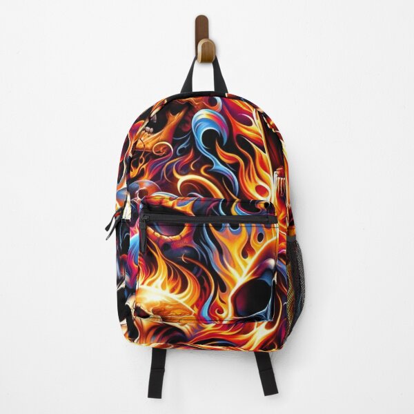 Item preview, Flaming Skulls Pattern Print designed and sold by PinUpPizzazz.