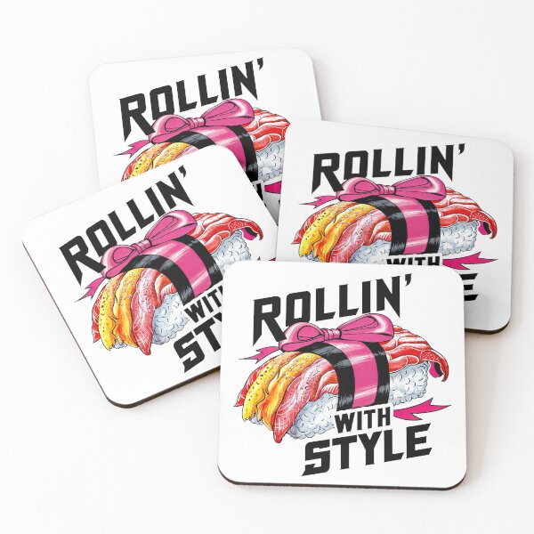 Item preview, ROLLIN' WITH STYLE: A Sushi Masterpiece in Pink, White, and Black designed and sold by SplashTastic.