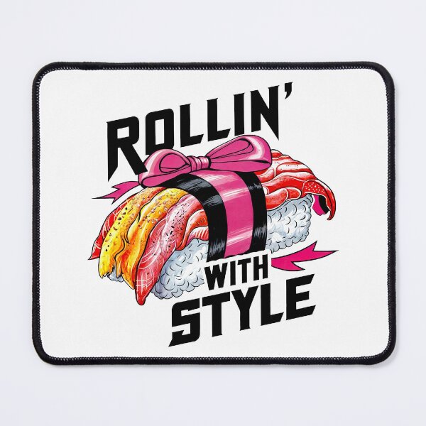Item preview, ROLLIN' WITH STYLE: A Sushi Masterpiece in Pink, White, and Black designed and sold by SplashTastic.