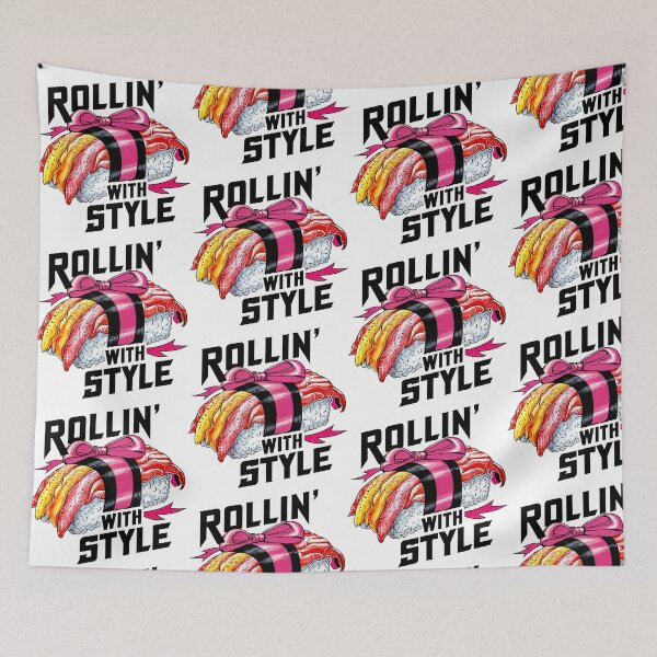Item preview, ROLLIN' WITH STYLE: A Sushi Masterpiece in Pink, White, and Black designed and sold by SplashTastic.