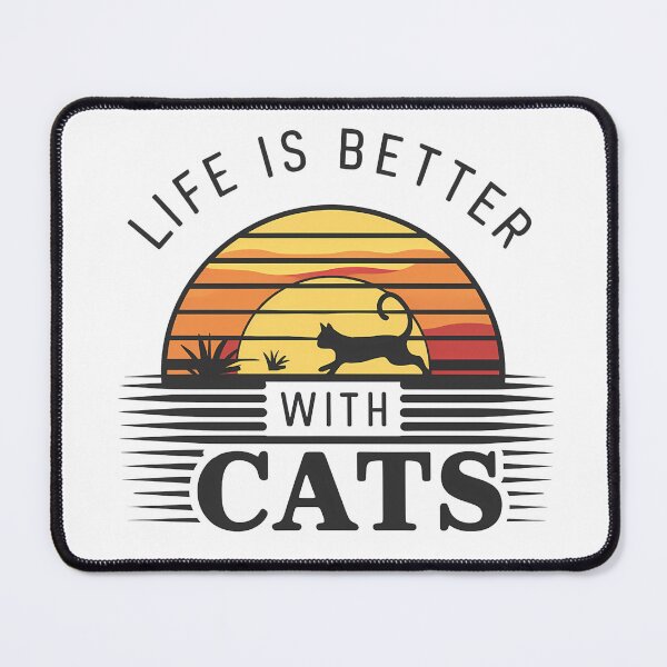 Item preview, Life Is Better With Cats - Retro Sunset designed and sold by Lola Mystique Boutique.